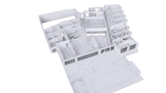 Modélisation 3D Blanche d’une Villa d'environ 1200m2