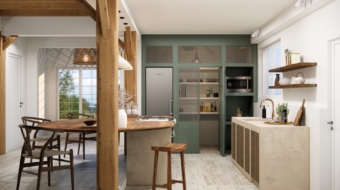 Appartment Biarritz pour Lumen&Sens, Rendu Salle à manger cuisine 2